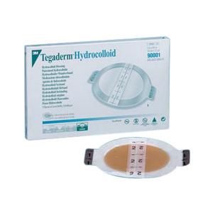 Tegaderm Hydrocolloid Dressing with Outer Clear Adhesive 5-1/8" x 6" Oval