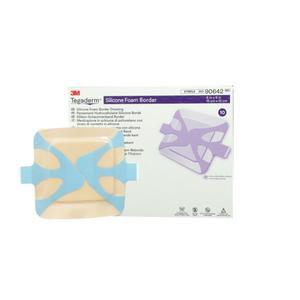 3M Tegaderm Silicone Foam Border Dressing, 6" x 6", Pad Size 4 1/8" x 4 1/8"