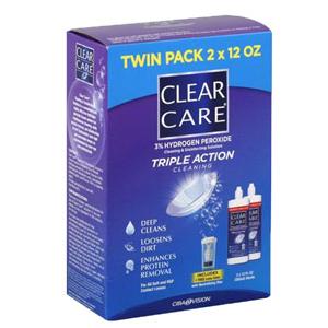 Clear Care Cleaning and Disinfection Contact Solution, 2 x 12 oz.