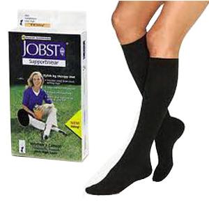 SensiFoot Knee-High Mild Compression Diabetic Sock Large, Black
