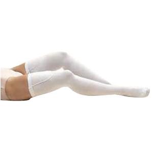 Anti-Embolism Thigh-High Seamless Elastic Stockings Small Regular, White
