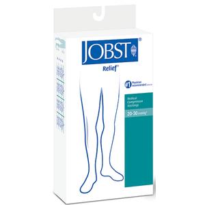 Relief Thigh High,20-30,Clsd Toe,Sil Band,Xlg,Bge