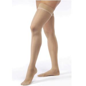 Relief Thigh-High with Silicone Dot Band, 20-30, Medium, Closed, Black
