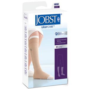 UlcerCare Zippered Knee-High 30-40mmHg Open Toe w/Liner Large, Beige