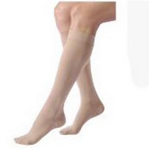 Relief Knee-High with Silicone Band, 20-30 mmHg, Large, Full Calf, Closed, Beige