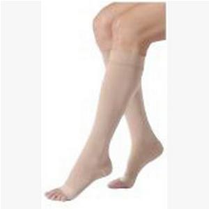 Relief Knee-High with Silicone Band, 20-30, Large, Open Toe, Beige