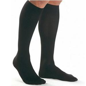 Men's Knee-High Ribbed Compression Socks X-Large Full Calf, Black