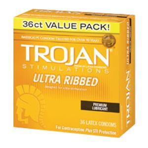 Trojan Condom Stimulations Ultra Ribbed Lubricated