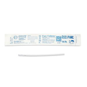 Cure Catheter Uncoated, Single, Female, 6" Straight Tip, No Connector, 14 FR