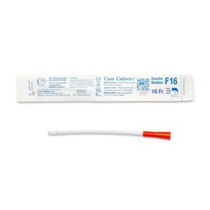 Cure Catheter Uncoated, Single, Female, 6" Straight Tip, 16 FR