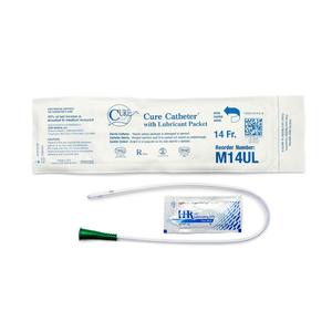 Cure Medical Pocket Catheter, Single, Male, 16" Straight Tip with Lubricant, 14 FR