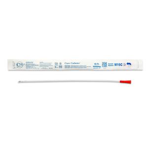 Cure Catheter Uncoated, Single, Male, 16" Coude Tip, 16 FR