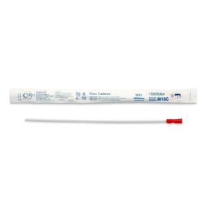 Cure Catheter Uncoated, Single, Male, 16" Coude Tip, 18 FR