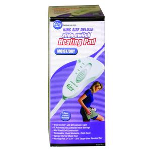 King Size Heating Pad, Moist/Dry, 12" x 24", 90 Minute Auto Off