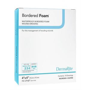 Bordered Foam Waterproof Wound Dressing, 4" x 4"