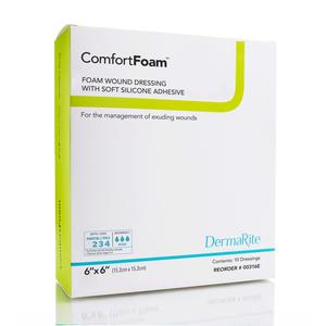 ComfortFoam Self-Adherent Soft Silicone Foam Dressing, Non-Border 6" x 6"