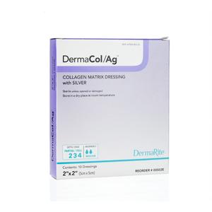DermaCol Ag Collagen Matrix Wound Dressing with Silver, 2" x 2"