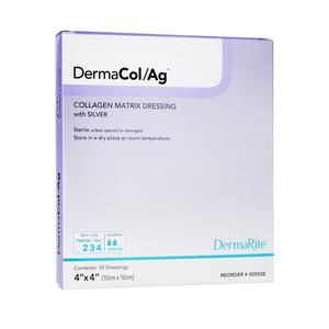 DermaCol Ag Collagen Matrix Wound Dressing with Silver, 4" x 4"