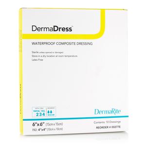 DermaDress Waterproof Composite Dressing 6" x 6"