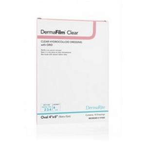 DermaFilm Hydrocolloid Wound Dressing, X-Thin Oval, 4" x 6"