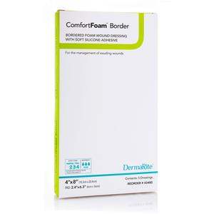 ComfortFoam Silicone Foam Border Dressing, 4" x 8"