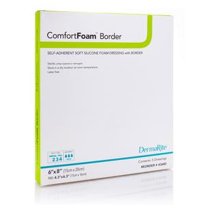 ComfortFoam Silicone Foam Border Dressing, 6" x 8"