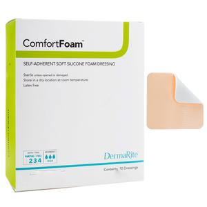 ComfortFoam Wound Dressing with Soft Silicone Adhesive, 4" x 5"