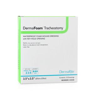 DermaFoam Tracheostomy Split Foam Dressing, 3.5" x 3.5"