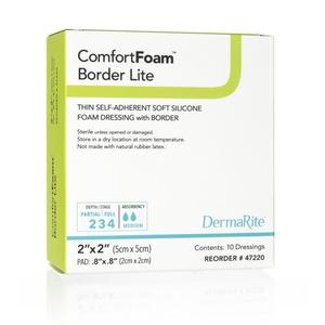 ComfortFoam Silicone Foam Border Lite Dressing, 2" x 2"