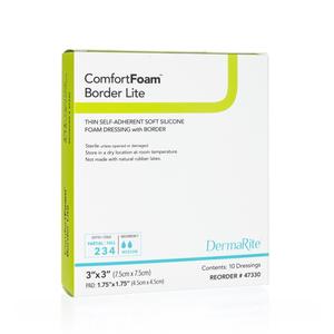 ComfortFoam Silicone Foam Border Lite Dressing, 3" x 3"