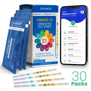 Diagnox 10-Parameter Urine Reagent Strips, 30 ct