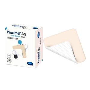 Proximel Non-Border AG Silicone Foam Dressing, 4" x 4"