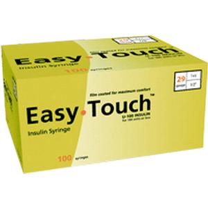 Easy Touch Insulin Syringe 29G x 1/2", 0.5 mL, (100 count)