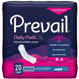 Prevail Bladder Control Moderate Pad White 9-1/4"