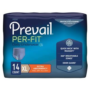 Prevail Per-Fit Protective Underwear for Men, X-Large fits 58" - 68"