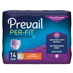 Prevail Per-Fit Protective Underwear for Women, X-Large fits 58" - 68"