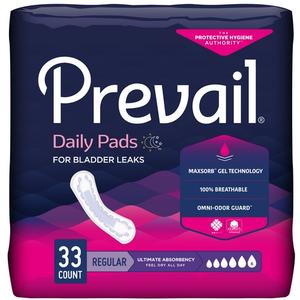 Prevail Female Bladder Control Pad, 16 Inch Length, Heavy Absorbency