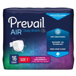 Prevail Air Briefs, Size 1/Medium - 26" - 48" - REPLACES: FQPVBNG012CA