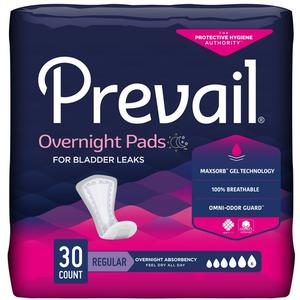 Prevail Bladder Control Pads Overnight Absorbency 16"