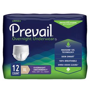 Prevail Unisex Overnight Underwear, X-Large, 58" x 68", Replaces  Items FQPMX514 & FQPWX514.