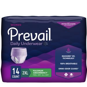 Prevail Underwear For Women, 2X-Large 64" - 80" Waist/Hip