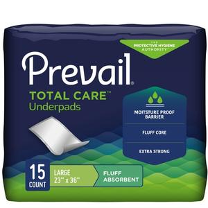 Prevail Incontinence Fluff Underpads, 23" x 36" - REPLACES: FQUP120