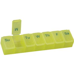 Acu-Life Large 7 Day Pill Box, Yellow Color Tint