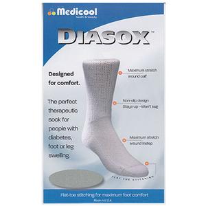 Diasox Seam-Free Diabetes Socks X-Large, White