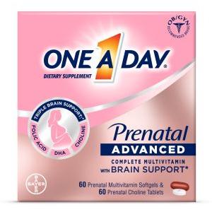 One A Day Women's Prenatal Vitamins with Choline, 60+60 Count