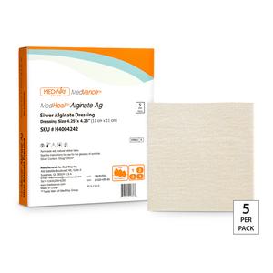CuraVance Silver Alginate Dressing Pad, 4.25" x 4.25".