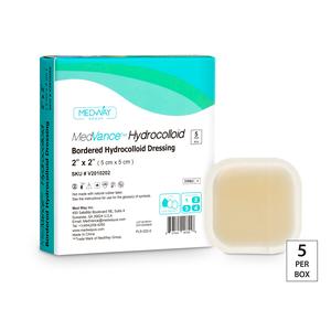 MedVance Bordered Hydrocolloid Dressing, 2" x 2", 1" x 1" Pad
