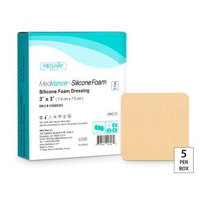 MedVance Non-Bordered Silicone Foam Dressing, 3" x 3"