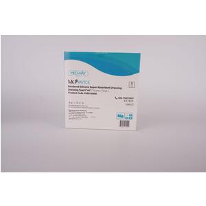 MedVance Bordered Silicone Super Absorbent Dressing, 6" x 6", Pad 4" x 4"