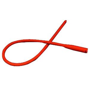 AMSure Male Red Rubber Urethral Catheter 14 Fr 16"